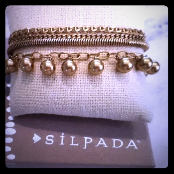 Silpada Jewelry - NWT Silpada Gold Brass Layered Charm Bracelet